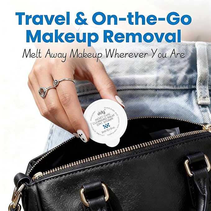 ddg Travel Size Cleansing Balm–Travel-Friendly Makeup Remover for Waterproof Makeup,Sensitive Skin,Vegan Hydrating Formula,Individually Wrapped,10 packs,Holiday Gift