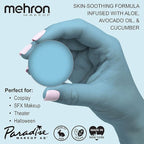 Mehron Makeup Paradise Makeup AQ Refill Size | Stage & Screen Performance, Face & Body Painting, Beauty, Cosplay, and Halloween | Water Activated Face Paint, Body Paint .25 oz (7 ml) (Light Blue)