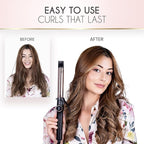 ELLA BELLA® Slimline Curling Iron 1 Inch - Professional Curling Wand with Dual Voltage, Titanium Coating, for Long-Lasting Curls and Reliable Styling