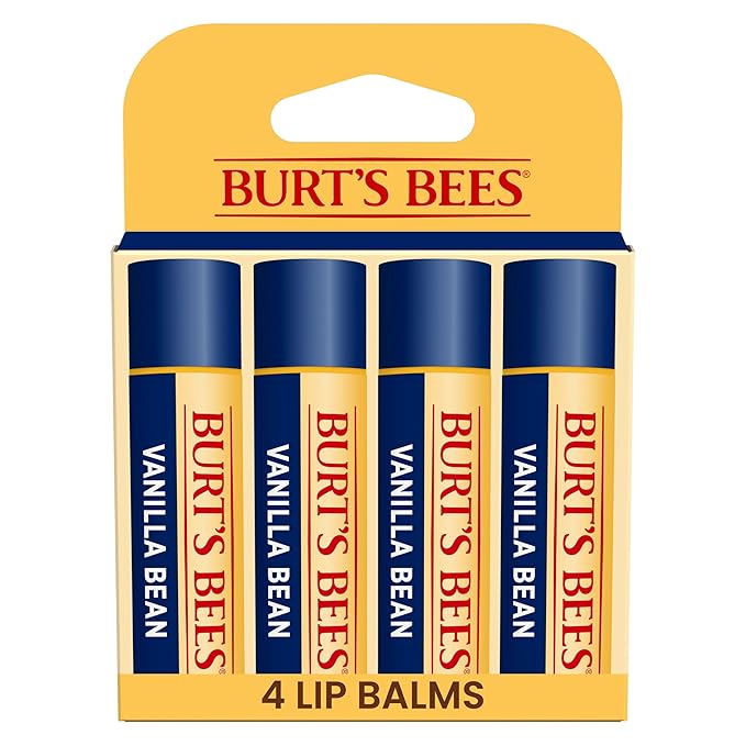 Burt's Bees 100% Natural Moisturizing Lip Balm, Vanilla Bean - 4 Tubes