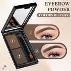 Brown Gray Eyebrow Powder，Eyebrow Kit Makeup Palette，Two Colors Matte Eye Brow Powder With Mirror&Brow Brush for Women，LongLasting，Waterproof，Fill & Sculpt，Defined Natural Brows 02