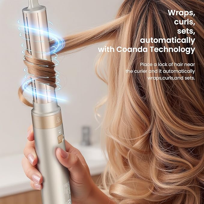 6-in-1 Hot Air Styler – Hair Dryer & Versatile Air Styler with Straightener, Auto Curler, Volumizing Brushes, Frizz-Free Hair Styler for Straighting, Curling, Smoothing & Adding Volume, Gift for Women