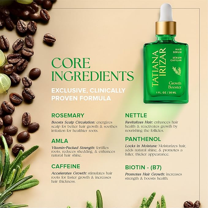 Hair Serum for Hair Growth Serum Women Made in USA - 2 Pack Scalp Serum for Hair Growth Non-Greasy Rosemary & Amla Hair Care Vegan 1 Oz Hair Loss Treatment for Women Regrowth Treatment