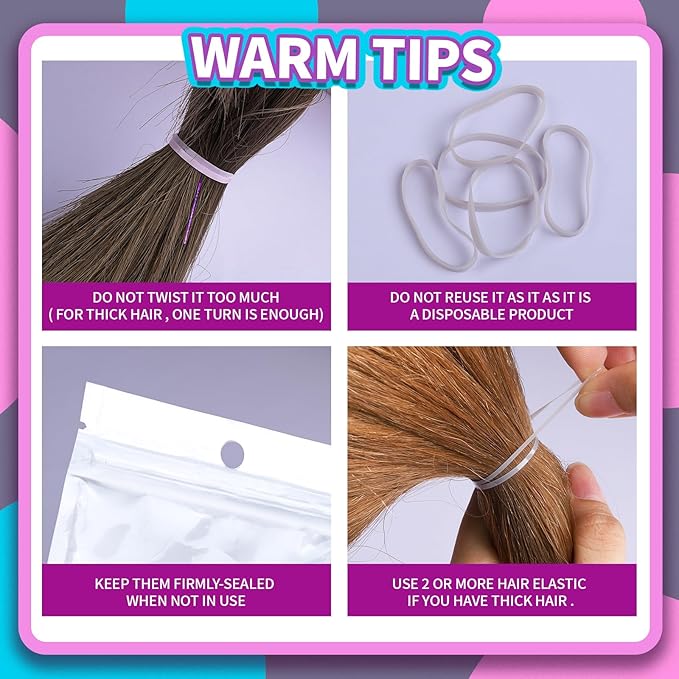 Teenitor Hair Elastics,Rubber Bands for Hair, Elastics for Hair,Elastic Hair Bands,300pcs,Gray