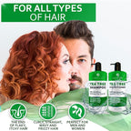 Tea Tree Shampoo and Conditioner Set – with 100% Pure Australian Tea Tree Oil - Anti Dandruff Sulfate and Paraben Free - Dry Scalp Treatment with Keratin, Vitamin B5, Collagen for Women and Men