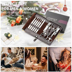 FAMILIFE Manicure Set, Nail Clippers Set Professional Manicure Kit 11 in 1 Stainless Steel Pedicure Tools Nail Kit Mens Grooming Tool with Portable Leather Travel Case Dark Violet Birthday Gifts