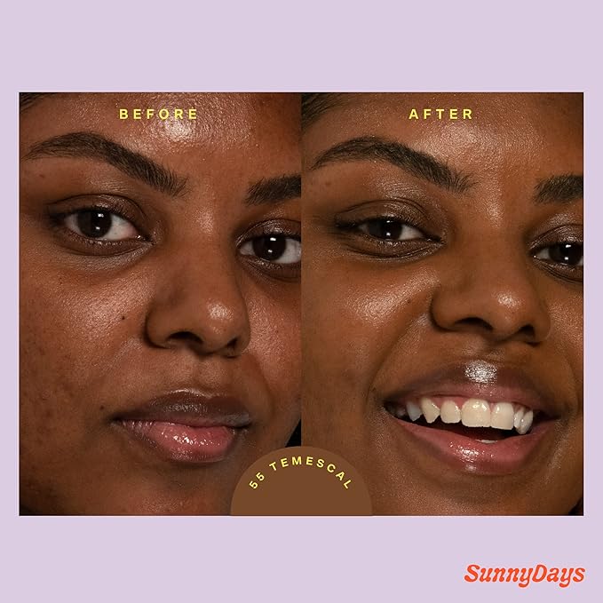 Tower 28 Beauty SunnyDays SPF 30 Tinted Mineral Sunscreen - For Sensitive Skin - 2-in-1 Facial Broad Spectrum UVA/UVB Protection + Foundation - Shade 55 TEMESCAL - Deep with Golden Undertones, 1 Fl Oz