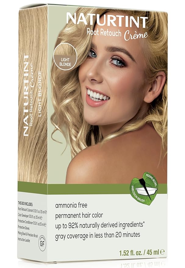 Naturtint Light Blonde Root Retouch Crème Permanent Hair Color - Ammonia Free, Conceal Grays, No Artificial Scent, 1.52 Fl Oz