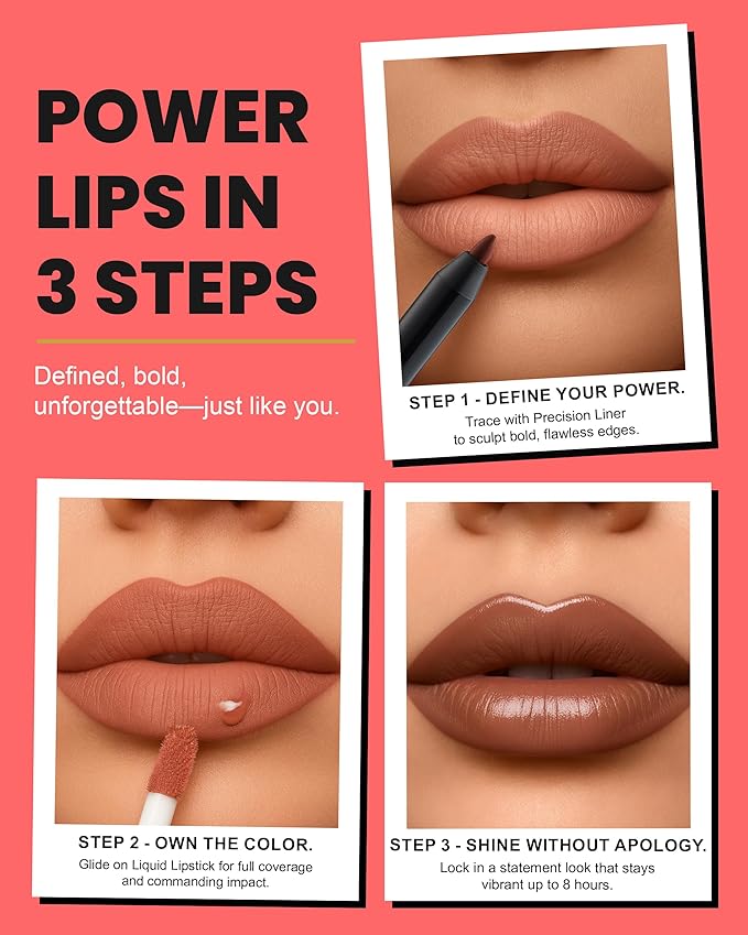 Lip Kit Duo – Glo-up Era - TikTok-Viral Precision Liner & Glossy Liquid Lipstick, Clean 2-Step Set with Hydrating Long-Wear Color – Bold Inclusive Beauty for Everyday Konfidence