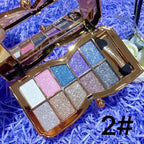 Glitter Eyeshadow Palette, 10 Colors Sparkle Shimmer & Matte Eye Shadow Highly Pigmented Waterproof Long Lasting Makeup Set (Color 2)