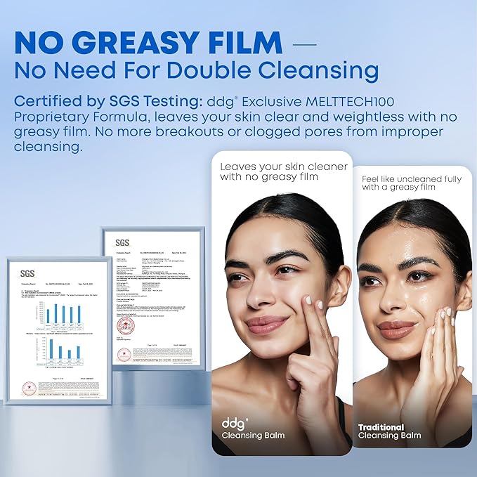 ddg Cleansing Balm–Makeup Remover Balm for Sensitive Skin,Eye Makeup Remover,Facial Cleanser for Waterproof Removal,Vegan Plant Oils,Nourishing & Hydrating,3.38 fl oz / 100 ml