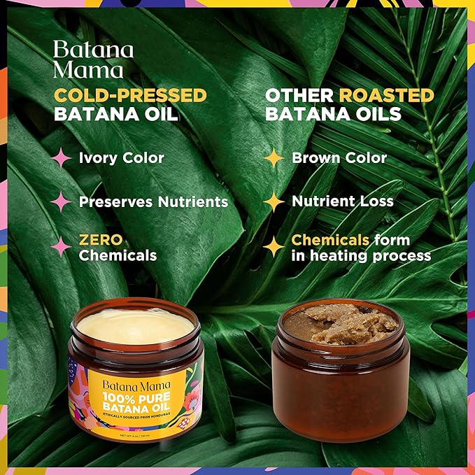 PREMIUM Cold-Pressed Batana Oil for Hair Growth, 100% Pure & Organic, No Burnt Smell, Hair Mask from Honduras, Fade Stretchmarks, All Natural