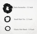 Satin Hair Scrunchies for Women - JGQUR 30 Pack Black White Pink Red Big Scrunchie for Girls Seamless Elastic Small Hair Ties Ponytail Holders Hair Accessories, Yoga, Sleep, Daily Use