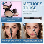 2-In-1 U-Shaped Nose Contour Brush, Contour Nose Brush, Nose Contouring Brushes, Contours Brushes for Makeup (Black,1 Pcs)