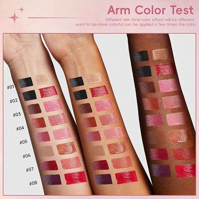 Lip Liner Gloss Lip Combo Set, 2 in 1 Lip Duo Natural Nude Brown Lip Liner Lipstick Glossy Nourishing Toffee Lip Gloss Kit, Smooth Quick Fuller Plumping Juicy Lip Makeup for Women06#Caramel