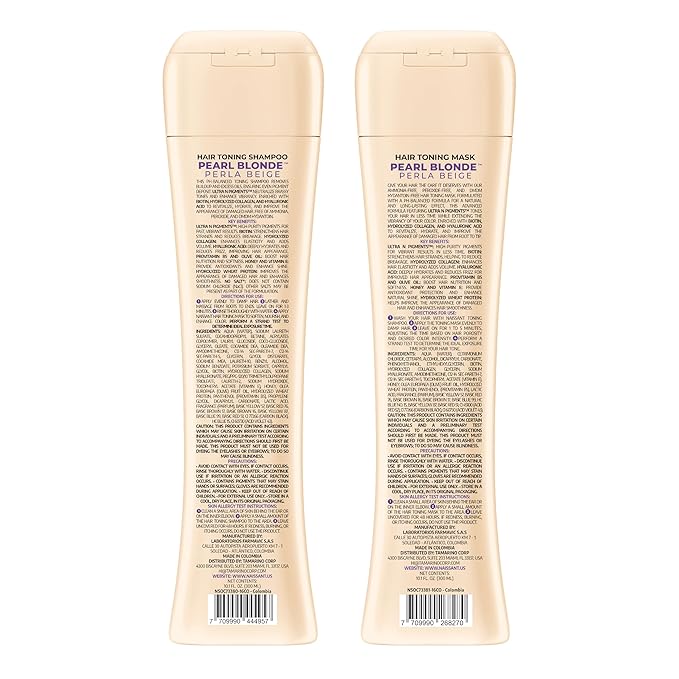 Naissant Pearl Blonde Purple Shampoo & Toning Mask Set | Ultra High-Purity Pigments | Neutralizes Yellow & Brassy Tones | Hyaluronic Acid & Biotin | Paraben & Sulfate Free | 2 x 10.1 Fl Oz