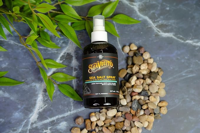 Suavecito Sea Salt Spray - Natural Hair Volume and Texture with Light Flexible Hold for Men, Alcohol & Paraben-Free, 8 oz