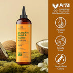 Botanic Hearth Hair Oil for Hair Growth | Strengthening Dry, Frizzy, Damaged Hair & Scalp Treatment | No Parabens or Harmful Sulfates | All Hair Types | Pumpkin & Castor Hair Oil - 6.7 Fl Oz