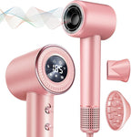 Rudd Hair Dryer with Diffuser, High Speed Hair Dryer with Display, 110000 RPM Brushless Motor for Fast Drying, 200 Million Negative Inoic Low Noise, Pink