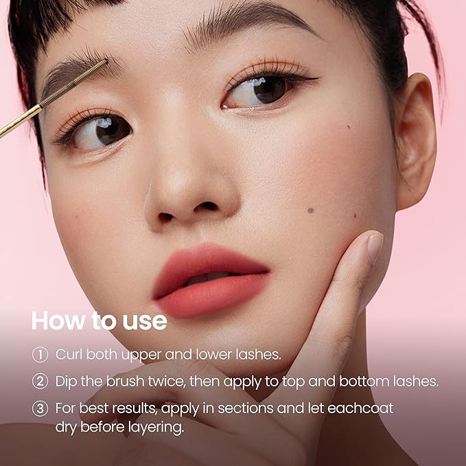 NEOGEN Extra Slim Metal Maxicara, Makeup Mascara, Washable Metal Iron Wand Brush, Long Lasting, Volumizing, Lengthening, Waterproof, Korean Makeup Beauty, Korean Vegan Certified, Black