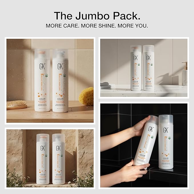 Moisturizing Shampoo and Conditioner Hydrate Set for Colored Treated Hair Keratin Treatment Cleansing Dry to Normal Sulfate Paraben Free All Hair Types for Men and Women By GK HAIR - (2 X 33.8 Oz)