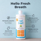Oxyfresh Lemon Mint Fresh Breath Mouthwash – Bad Breath Treatment – SLS & Fluoride Free – Alcohol Free, Gentle Nonburning with Xylitol & Essential Oils – 16 Fl Oz