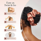 Kitsch & Disney Satin Scrunchies for Women - No Crease Hair Ties for Girls | Big Scrunchies with All Hair Types and Textures, Perfect for Day or Night | Ideal Gifts for Women - 2 Pcs, Desert Crown