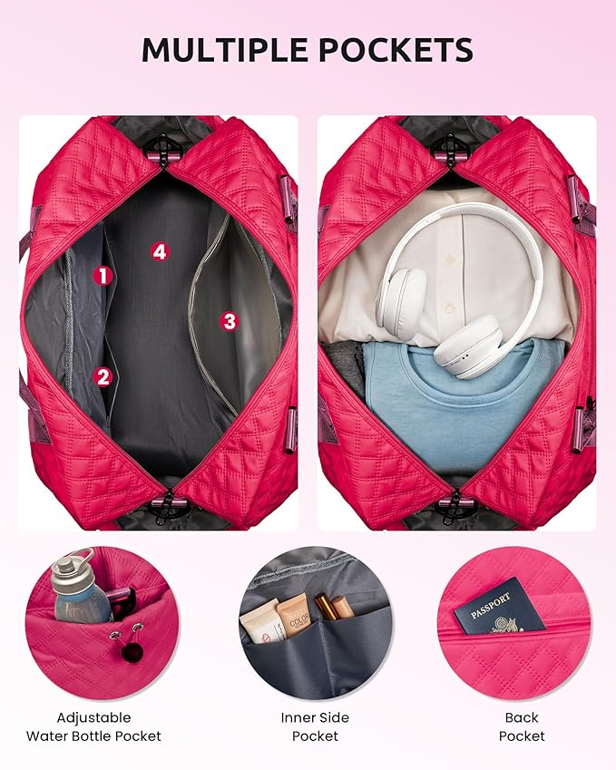 Ladies Gifts for Women, Birthday Gift-Initial Travel Bag with Shoe Compartment, Personalized Weekender Bag, Monogram Overnight Bag for Women, Letter Travel Bag with Makeup Bag (Letter H)