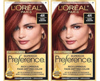 L'Oreal Paris Superior Preference Luminous Fade-Defying Permanent Hair Color, Hair Dye For Up to 9 Weeks of Radiance, Dark Auburn 4R, 1 Hair Dye Kit (Pack of 2)