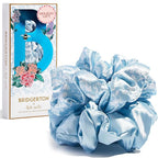Bridgerton x Kitsch Satin Scrunchies for Women, No Snag, No Tugging, Soft & Comfortable Scrunchies for Girls, Perfect for Day or Night | Ideal Gifts for Women - Toile De Blue