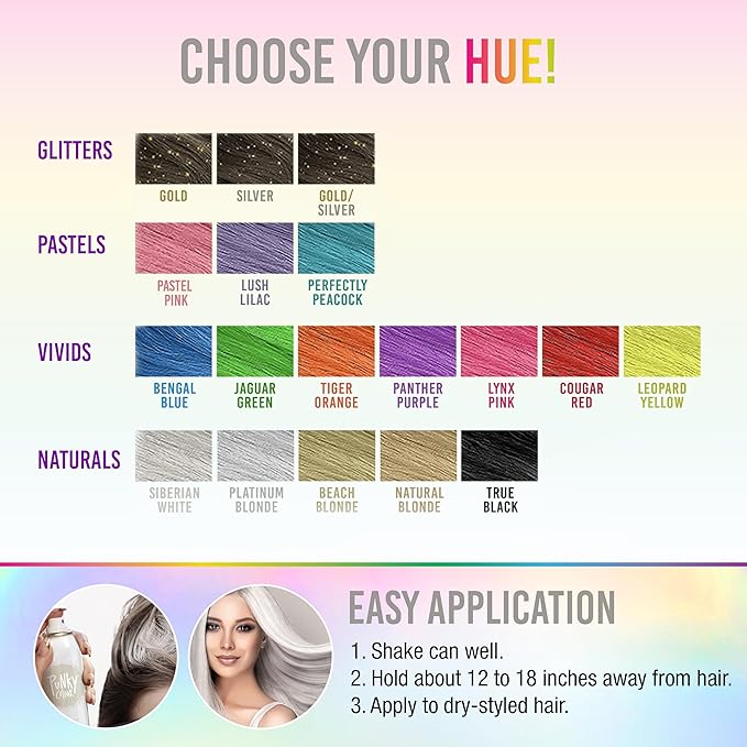 Punky Temporary Hair Highlight Spray, Platinum Blonde, 3.5 oz, 1-Pack