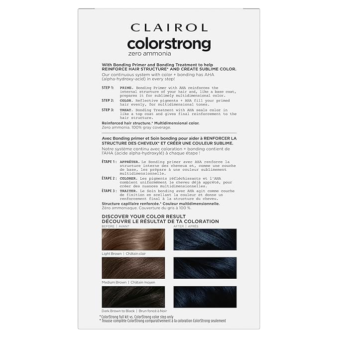 Clairol ColorStrong Permanent Zero Ammonia Hair Dye, 2.8 Blue Black - Desert Nights Hair Color, Pack of 1