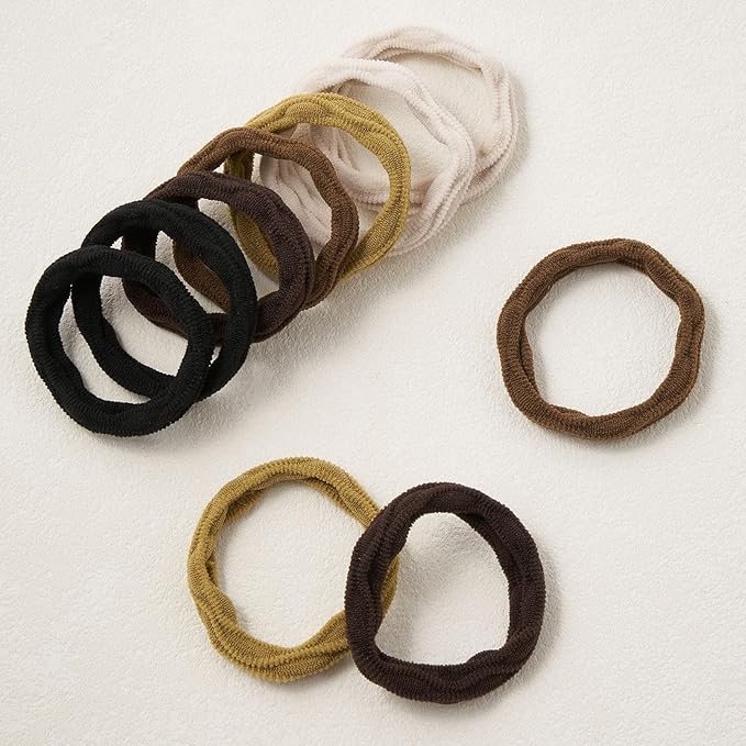 10 Pcs No Damage Hair Ties Thick Hair Elastic Rubber Bands Hair Accessories Scrunchies Seamless for Women