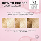 L'Oreal Paris Excellence Crème Permanent Hair Dye, Triple Care Hair Color with Pro-Keratine Complex for 100% Gray Hair Coverage, 10 Lightest Ultimate Blonde, 1 Kit