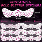 Face Glitter Makeup Patches, Face Glitter Freckles Face Tattoo, Sparkle Freckles Temporary Tattoo, Hot Pink Face Speckles Patches, Sweatproof Waterproof Fake Freckles for Women 6 Sheets