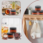 30 Pack 4 oz Amber Plastic Jars with Lids Empty Refillable Cosmetic Container for Beauty Essential Products Body Butter Creams Gel and Lotion