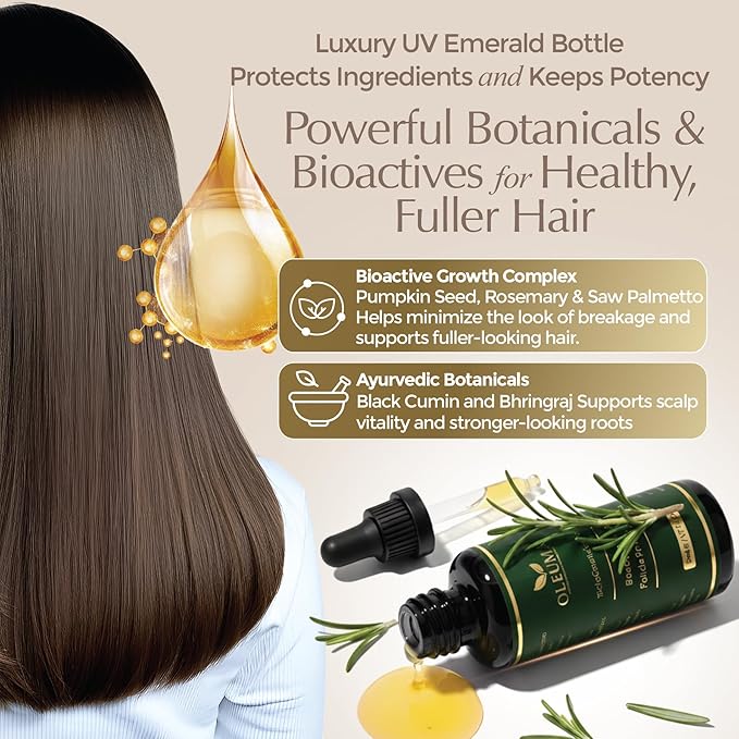 Oleuma™ TrichoGenesis Complex – Pharmacist-Formulated Bioactive Scalp & Follicle Pre-Wash Oil with Pumpkin Seed, Rosemary, Bhringraj, Black Cumin, Jojoba, Saw Palmetto, Peppermint & Vitamin E (50 mL)