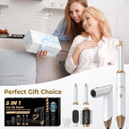 Hair Dryer Brush 5 in 1, Blow Dryer Brush Set with Air Curler Wrap Hair Styler, Negative Ionic Blow Dry Brush, Detachable Hair Tool for Curling, Volumizer,Straightener,Drying