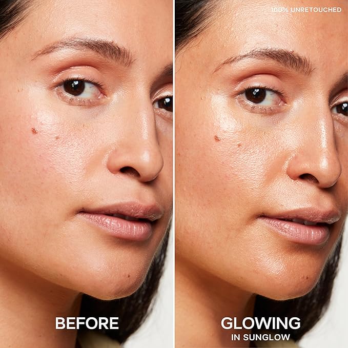 Saie Glowy Super Gel Mini Trio Holiday Gift Set- Lightweight Makeup Primer & All-Over Liquid Highlighter With Vitamin C and Squalane Oil for Glowing Skin - Starglow, Roseglow & Sunglow (0.5 oz Each)