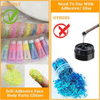 MEICOLY Chameleon Yellow Body Glitter,Chunky Yellow Face Glitter for Halloween,Color Changing Mermaid Hair Glitter Face Paint,Festival Party Cheer Glitter,50ml