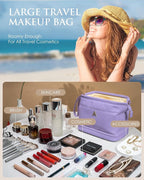 Birthday Gifts for Girls, Initial Large Makeup Bags, Personalized Double Layer Cosmetic Bag with Makeup Brush Organizer,Toiletry Bag, Gifts for Women Girlfriend Friends Female Mom Sister