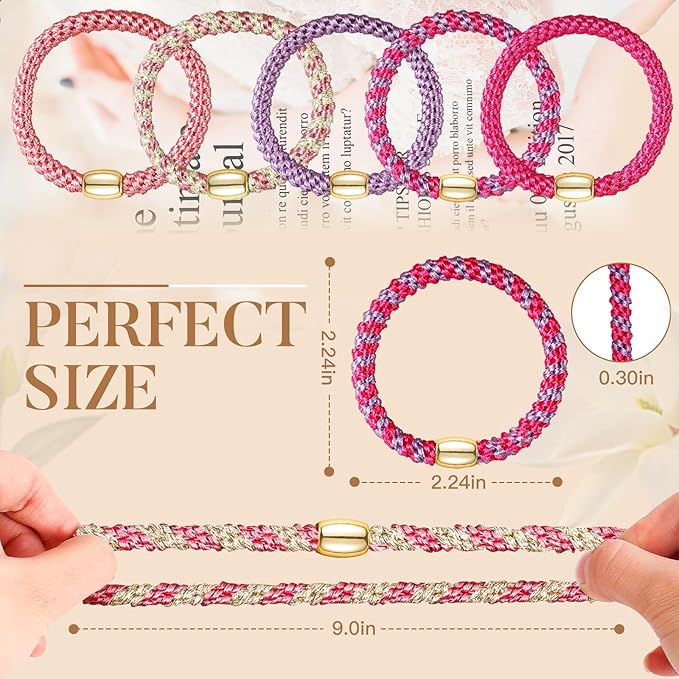 Hair Ties No Damage - 10PCS Ponytail Holders - Elastic Hair Ties for Thick Hair - Braided Hair Bands for Women Girls's Hair - Beautiful Girlfriends