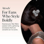 Kitsch x Star Wars Stormtrooper Glitter Medium Hair Clip for Women – Iconic Galaxy-Inspired Claw Clip | Recycled Plastic, Strong Secure Grip | Ideal Gifts for Women, Hair Accessories for Girls