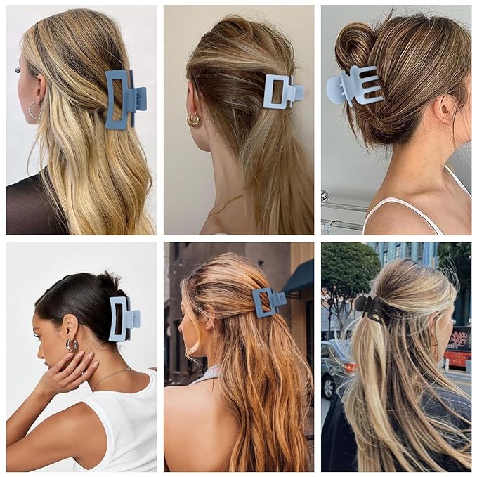 3 Styles Hair Clips for Women Small Medium Big Claw Clips for Thin Thick Hair 12 Pcs Hair Claw Clips Hair Clips Combination Hair Accessories for Women (Blue)