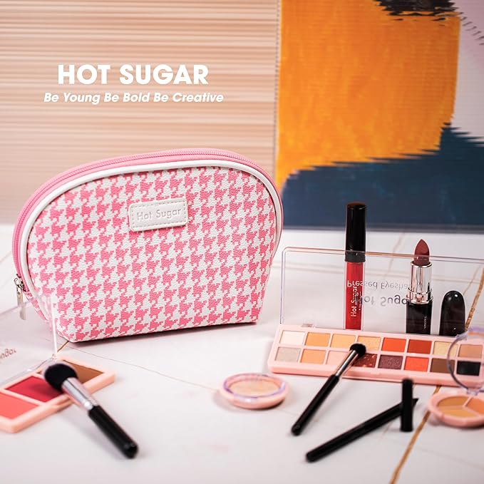 Hot Sugar All in One Makeup Kit, Makeup Set for Women, Girls Makeup Kit for Teens with Eyeshadow, Blush, Contour, Highlighter, Concealer, Lipstick, Lip Gloss, Eyeliner and Brush (Pink)