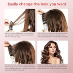 Hair Dryer Brush, 3-in-1 Rotating Round Hot Air Spin Brush Set with 2 Brushes (2" & 1.5"), Negative Ionic Blow Volumizer, 2 Detachable Auto-Rotating Curling Brush, Blow Dryer Brush,Dry as You Style