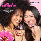 Blossom Roll on Lip Gloss, Scented Clear High Shine Moisturizing Lip Oil, Non Sticky, Infused with Real Flowers, Made in USA, 0.2oz, Strawberry Hemp