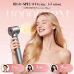 Easywave 7 in 1 Hair Dryer Brush: 110,000 RPM High-Speed Blow Dryer with Negative Ions for Frizz-Free Styling Fast Drying Auto Curling Volumizing Straightening, Hot Air Brush with Travel Bag