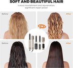 6 in ONE Hair Dryer Brush, Blow Dryer Curling Wand Hair Styling Tools Set, Ionic Hot Air Massage Oval Blowout, Left&Right Styler 100-120V