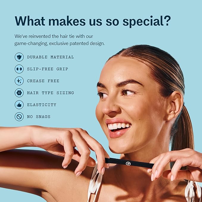 Gimme Beauty Medium Hold Hair Bands - Seamless Nylon & Spandex Ties for All Hair Types - Damage-Free, Comfort Fit Ponytail Holders - No-Crease Elastic Bands for Daily Use - 12 Pack, Blonde